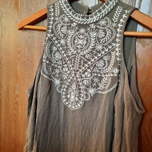 XHILARATION Womens size XS Olive Green bohemian style top
